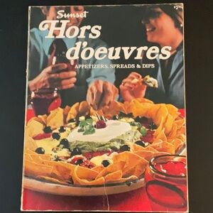 Vintage Appetizer Cookbook, 1970's Sunset Hors D'Oeuvres Appetizer.